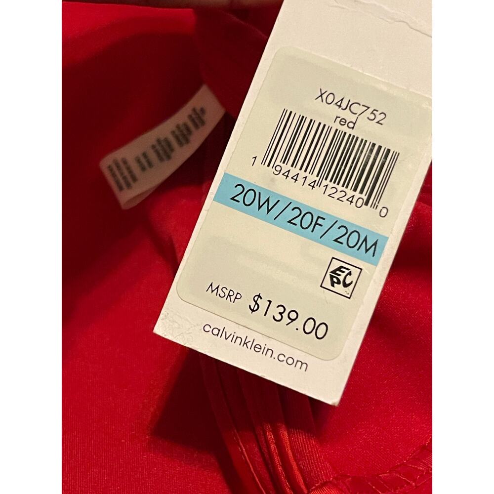 Calvin Klein Collarless Solid Red Blazer NWT 20W … - image 10
